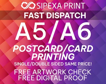 A6/A5 Postcard Printing, Full Colour, Gloss or Silk Paper