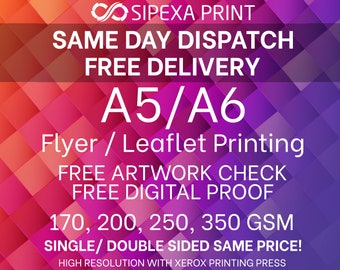 From £17.00 A6 DL A5 Flyers Printed on 250gsm gloss Leaflets A4