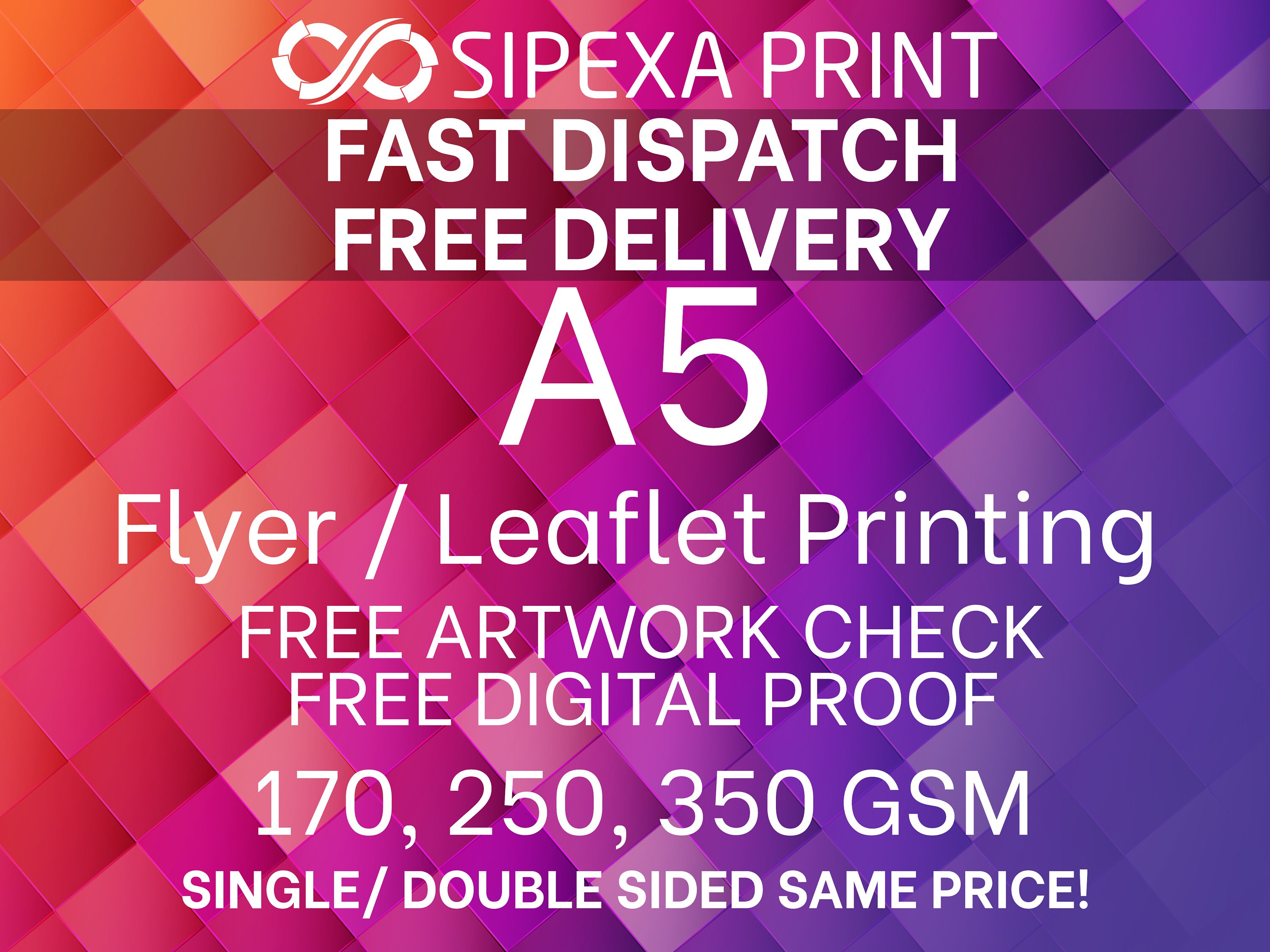 250gsm... 50 A4 Flyers / Leaflets SINGLE SIDED Full Colour 24hr Dispatch
