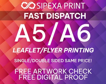 A5/A6 Flyer Printing, Full Colour, Gloss or Silk (170gsm Paper)