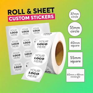 Custom Printed Stickers | Upload Your Own Design | Personalised Logo Labels | Gloss Sticker Printing | Small Business Packaging
