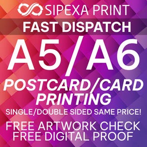 Custom Postcard Printing, Full Colour, A6 Card, 350gsm image 1