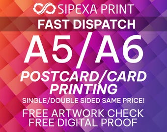Custom Postcard Printing, Full Colour, A6 Card, 350gsm