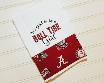 Alabama Baby Embroidered Burp Cloth - It's Good To Be a Roll Tide Girl, Boy, Baby or Fan