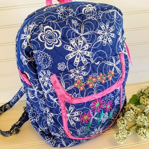 Embroidered Backpack, Custom Quilted Backpack, READY TO SHIP, Custom Purse, Monogram Backpack, Personalized Backpack