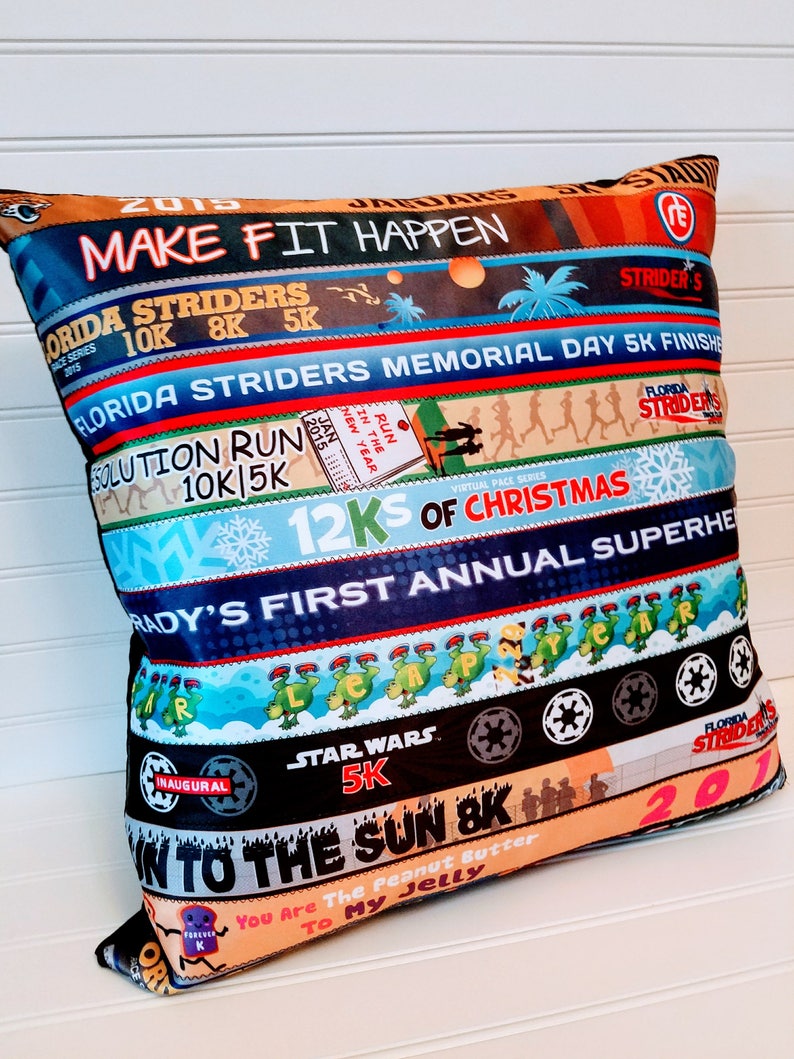 Custom Running Race Ribbon Pillow Cover - Award Ribbon Keepsake Pillow ...
