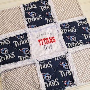 Football Fan Tennessee Titans MINI or CRIB Rag Quilt or Nursery Bedding - Girl, Boy, Baby or Fan