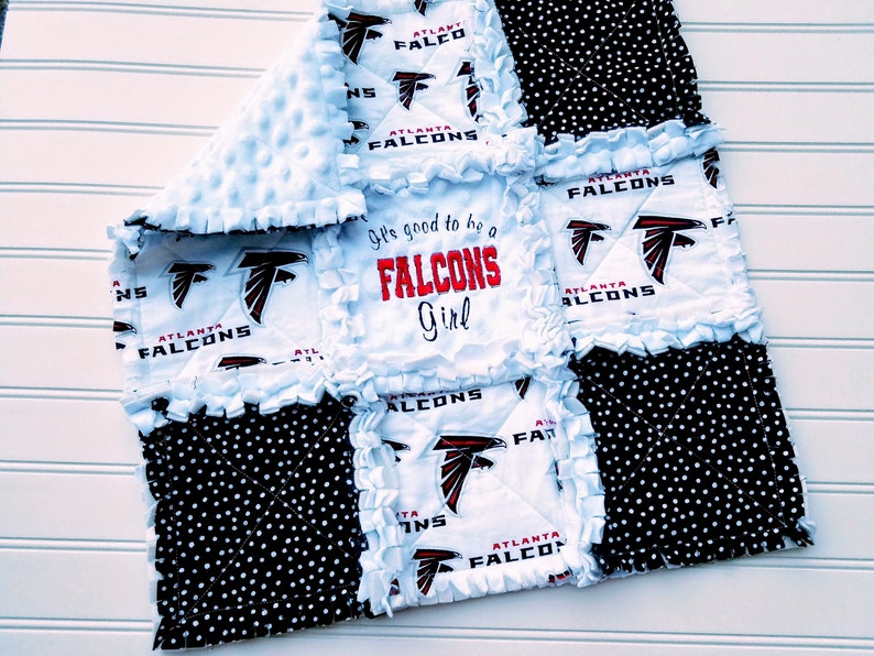 Atlanta Falcons Minky Mini Or Crib Rag Quilt Or Nursery Etsy