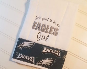 Philadelphia Eagles caches, tissu brodé, cadeau de bébé fille, bébé garçon cadeau, cadeau de Shower de bébé, bébé Football