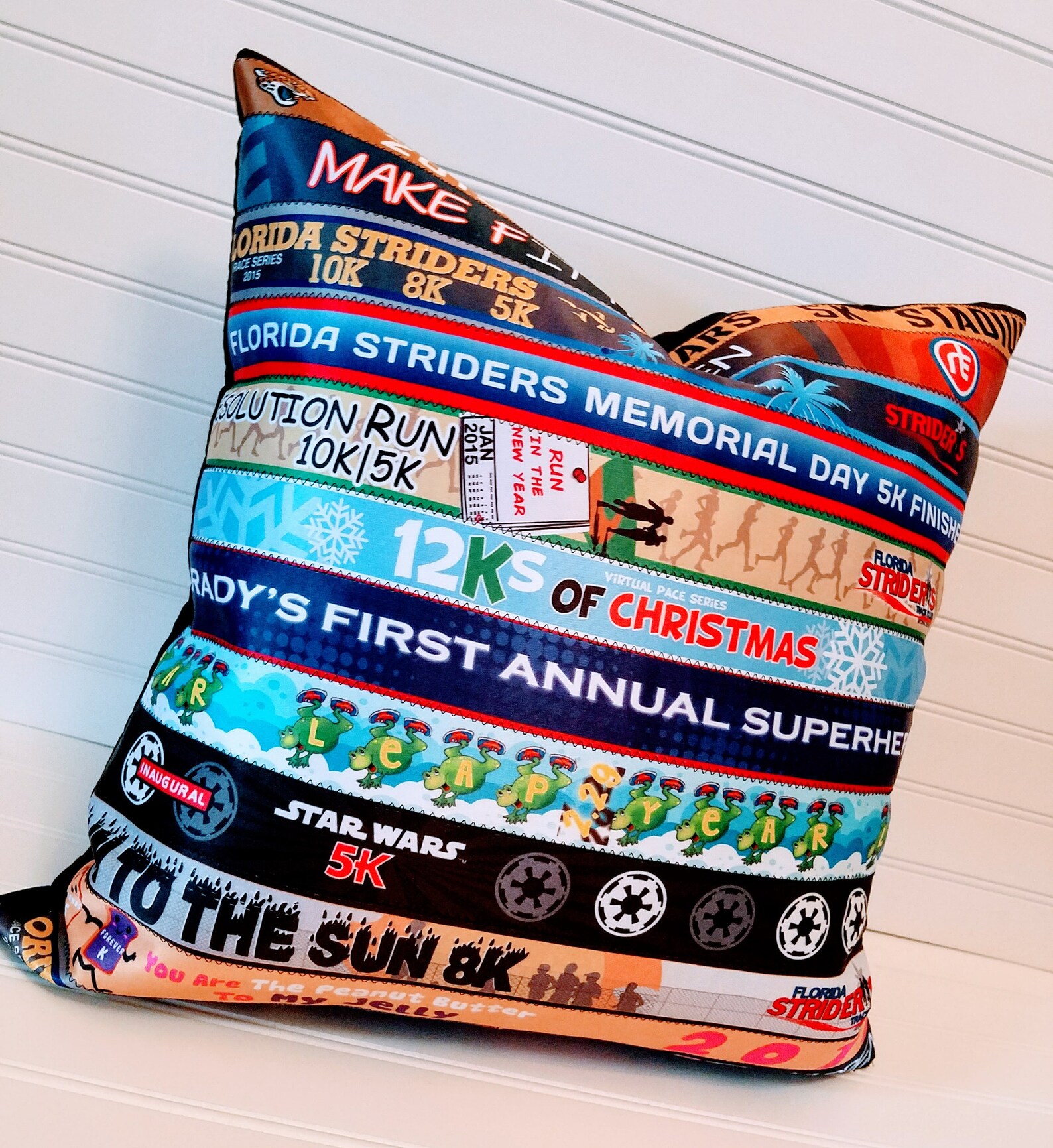 Custom Running Race Ribbon Pillow Cover Award Ribbon | Etsy