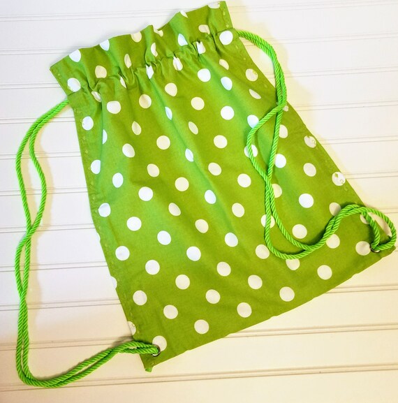 Drawstring Bag, Custom Backpack, Overnight Bag Bag, Lime G  display picture 3