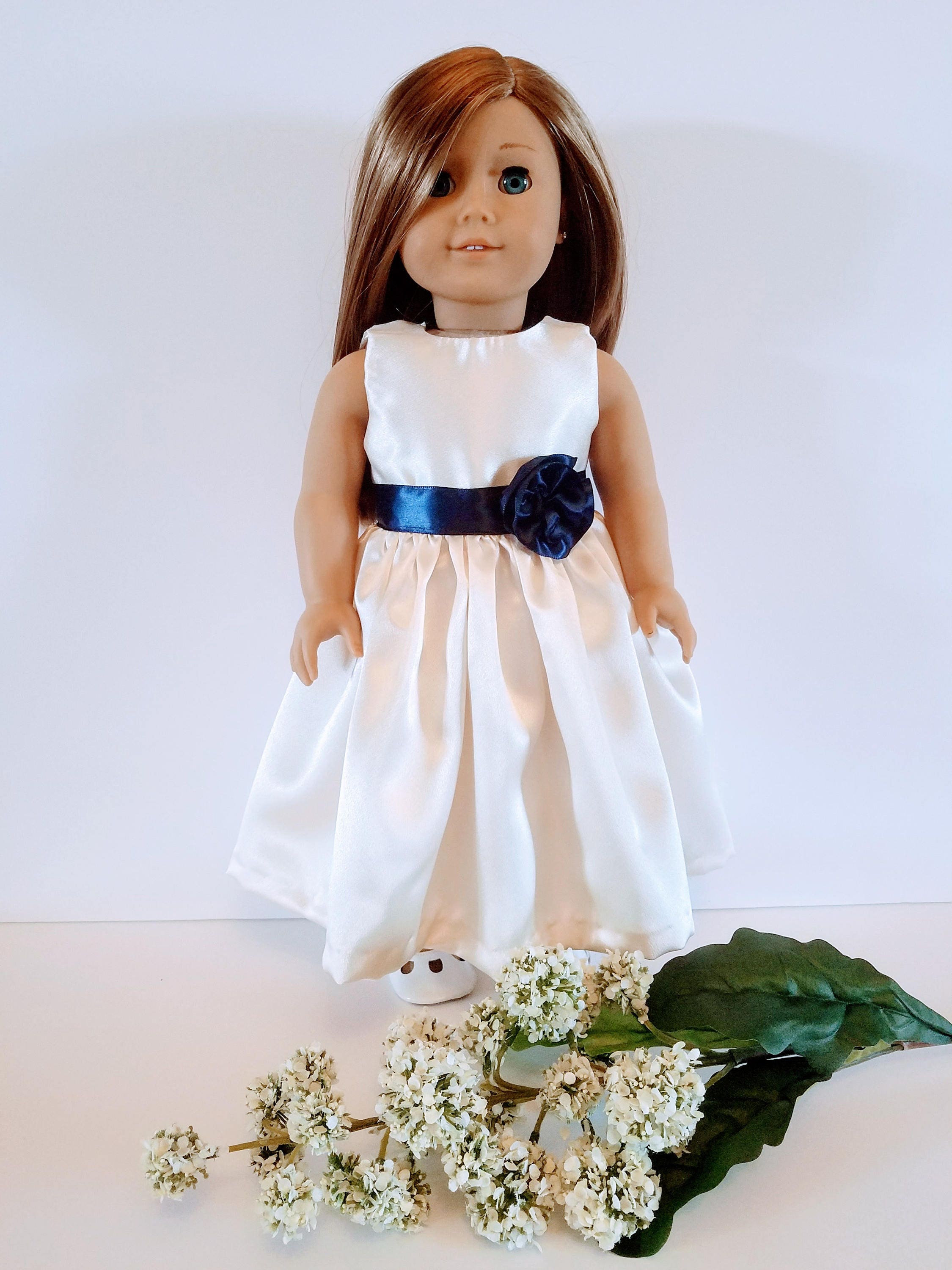 Girls in White Dresses With Blue Satin Sashes - Etsy Girls in White Dresses With Blue Satin Sashes - Etsy