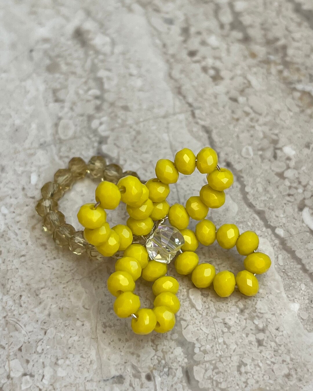 Flower Ring, Bead Swarovski, Crystal Beads, Birthday Gift, Customisable ...