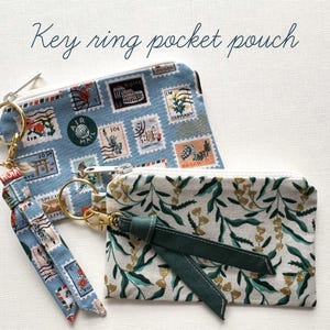 Rifle Paper Fabric Key Ring Zipper Pouch, Small Fabric Zipper Pouch, Pocket Pouch, Small Wallet Pouch, Essentials Pouch, Choose Your Own
