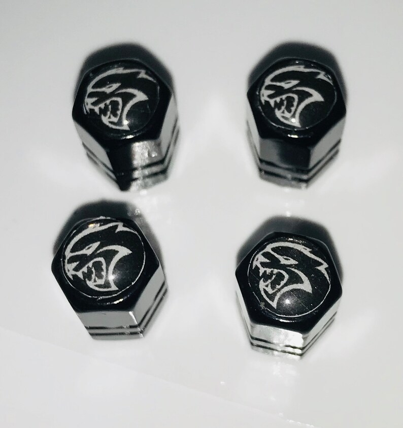 Dodge Challenger Hellcat Valve Stem Aluminum Caps With Hi Etsy
