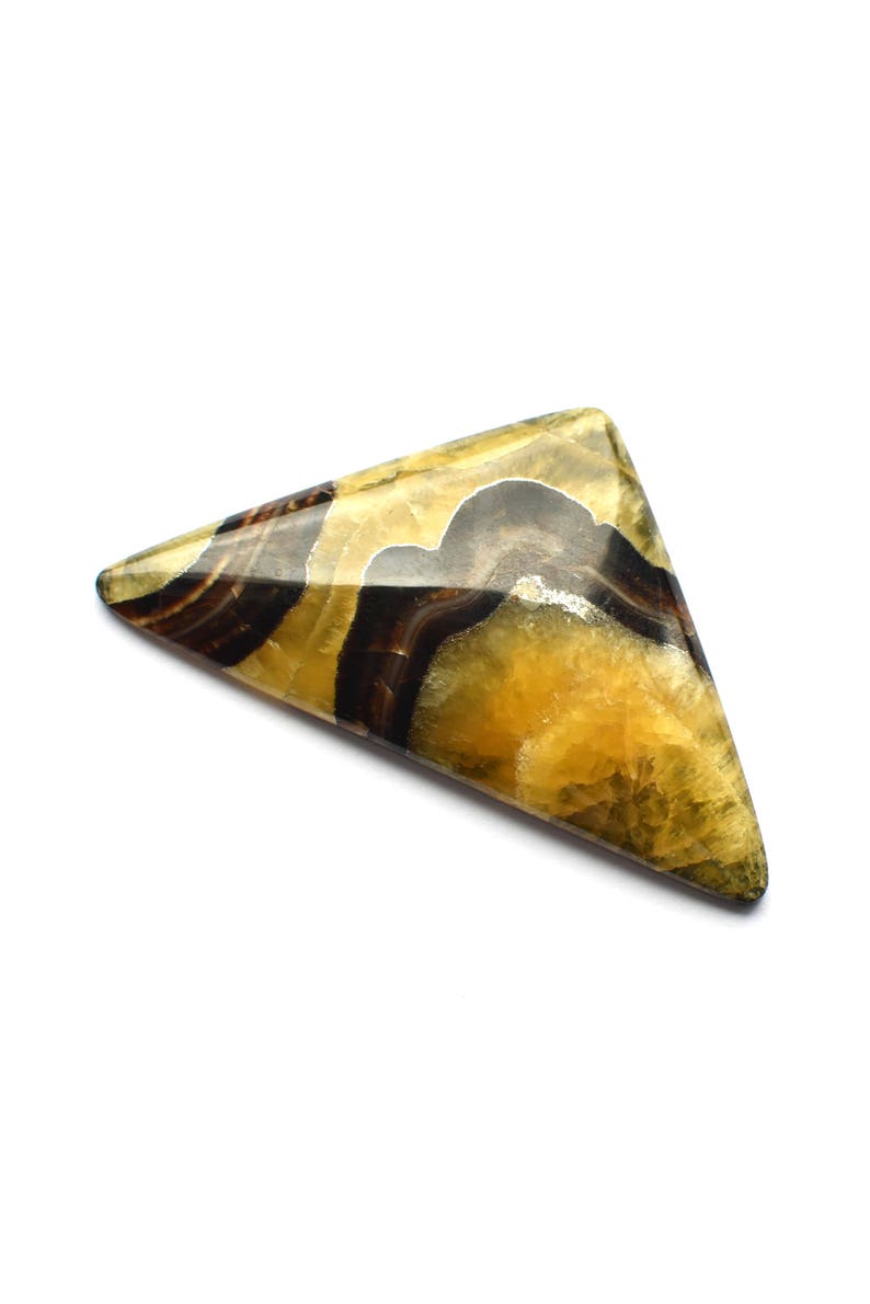 Ammonite Simbircite with pyrite 56 x 30 \u0445 6 mm Natural gemstone cabochon