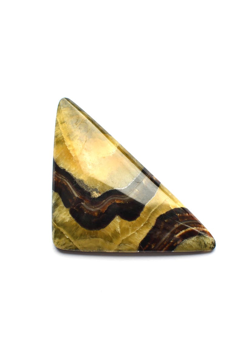 Ammonite Simbircite with pyrite 56 x 30 \u0445 6 mm Natural gemstone cabochon