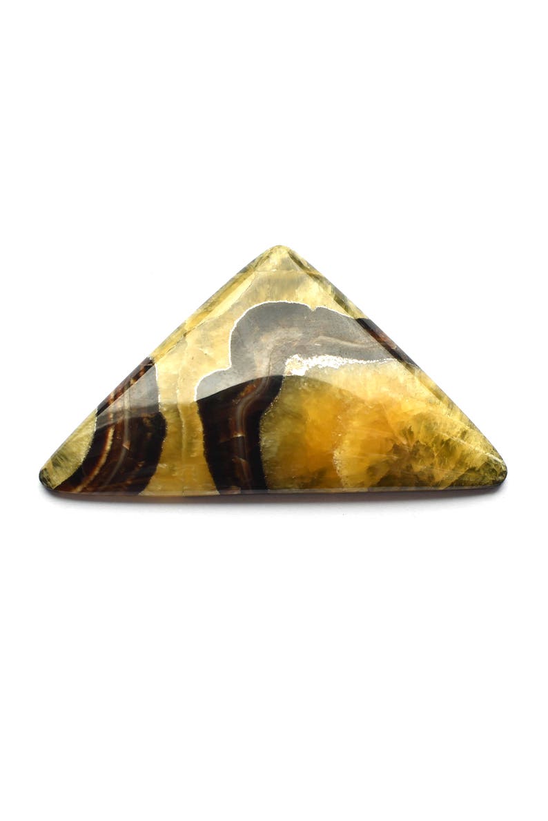 Ammonite Simbircite with pyrite 56 x 30 \u0445 6 mm Natural gemstone cabochon