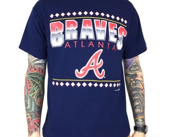 atlanta braves navy blue jersey