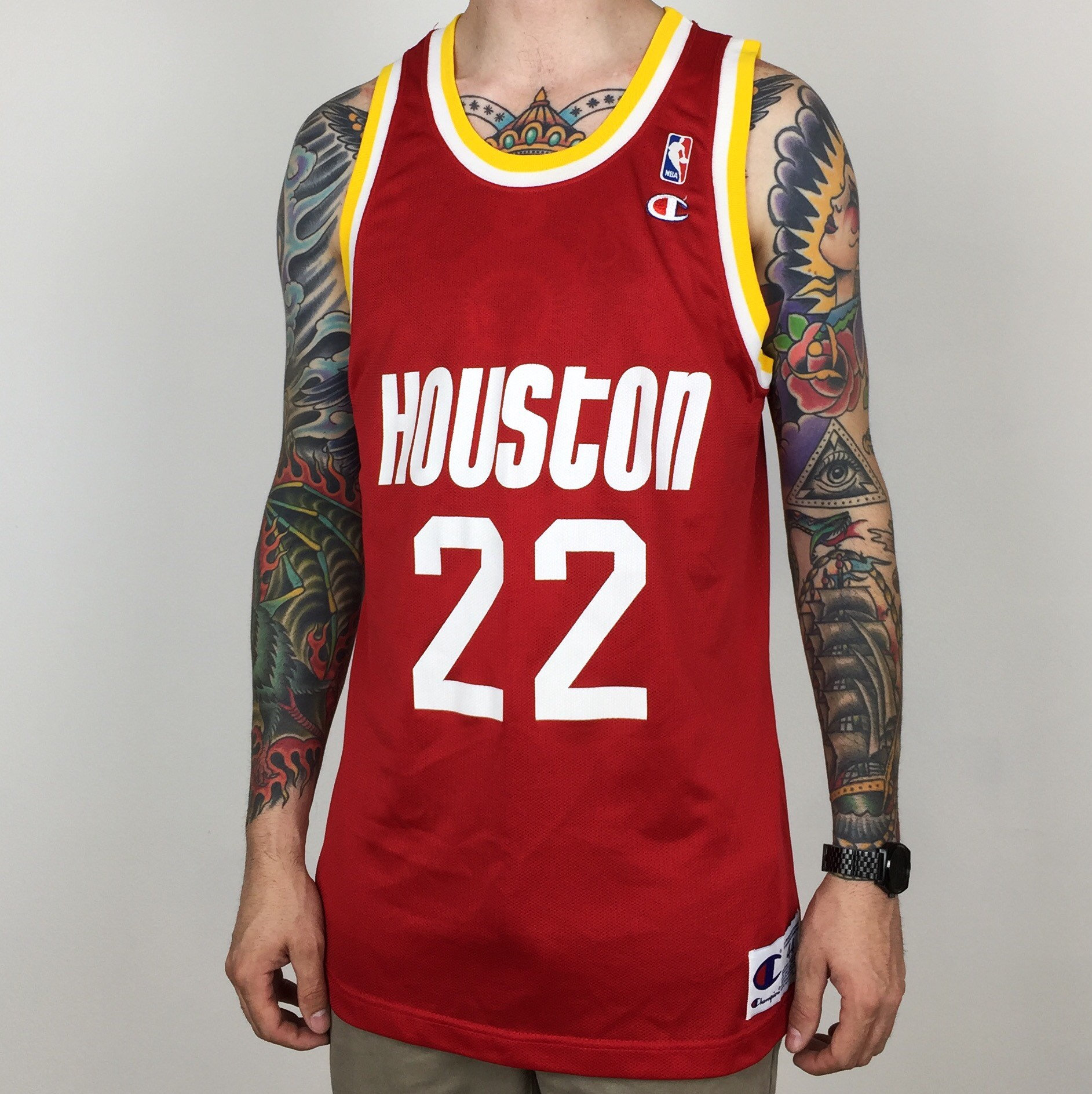 red and yellow rockets jersey