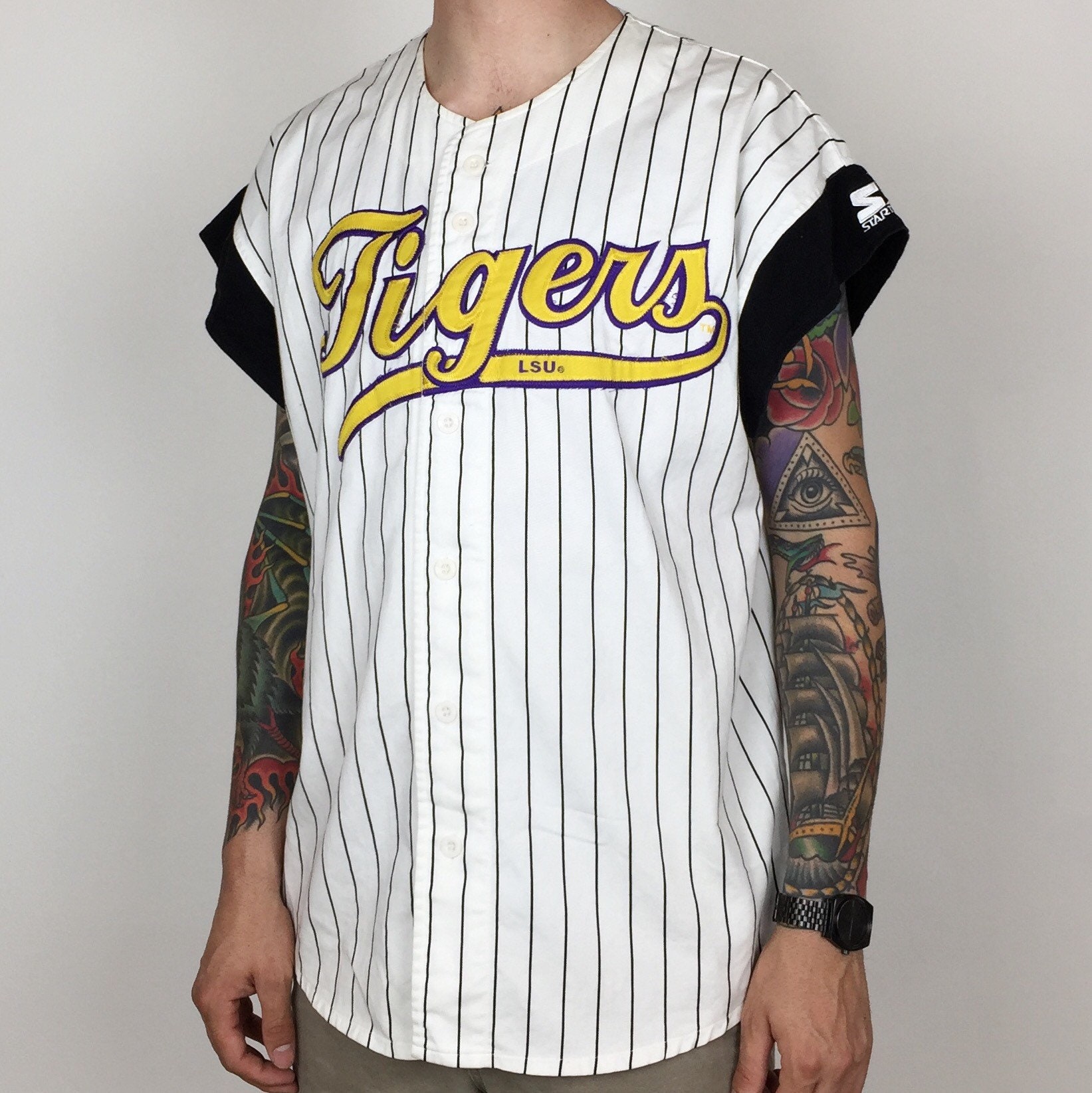 lsu pinstripe baseball jersey