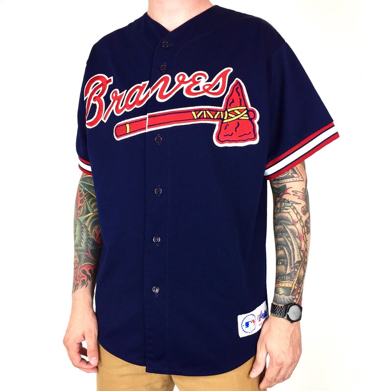 braves button up jersey