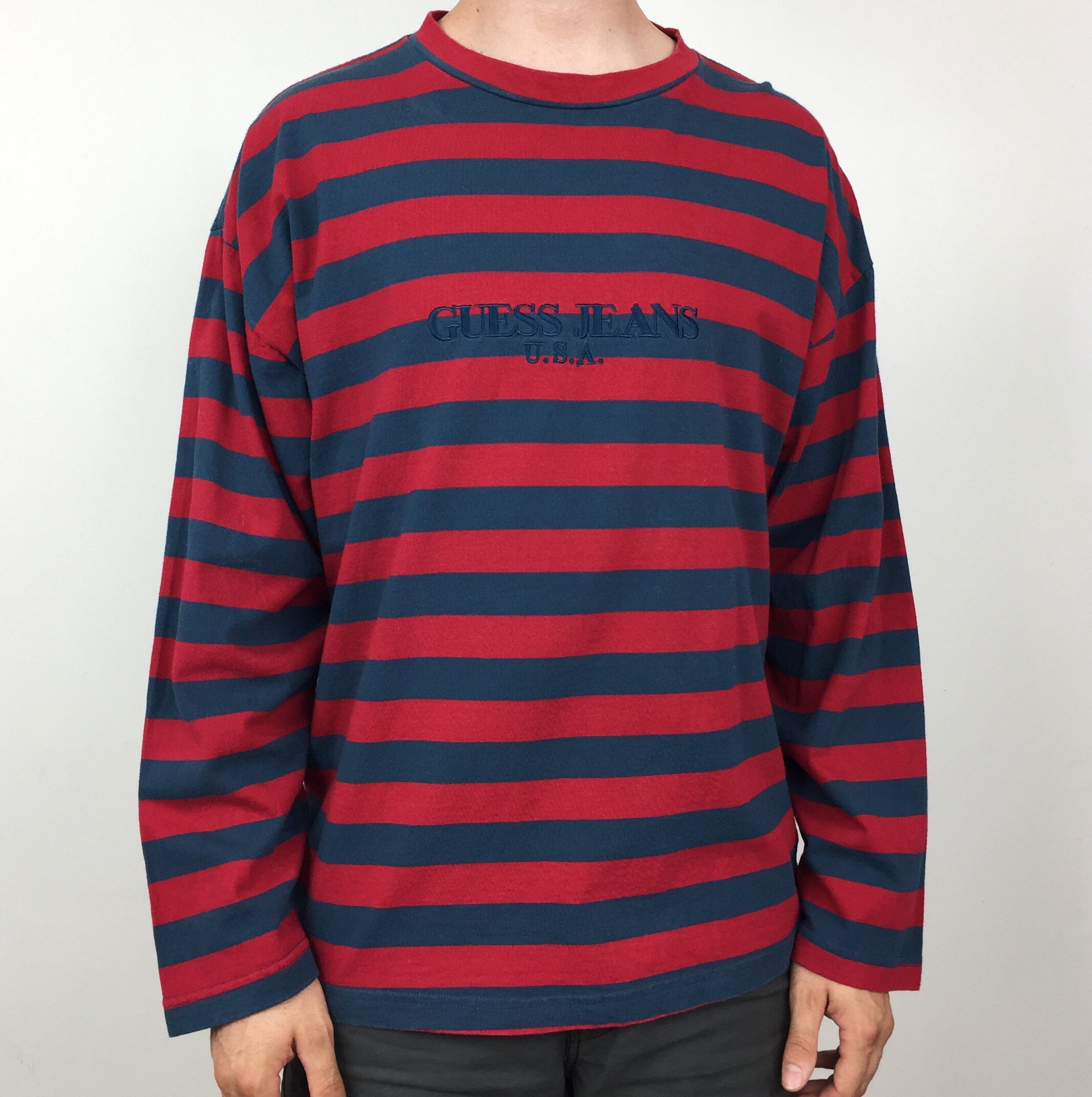 guess jeans striped long sleeve