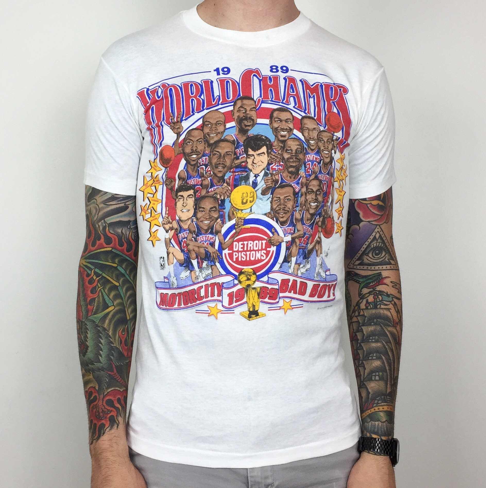1989 detroit pistons championship t shirt