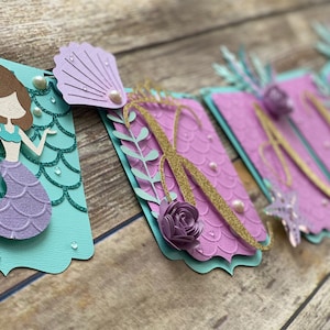 Mermaid Banner, Mermaid Party, Purple Mermaid Banner