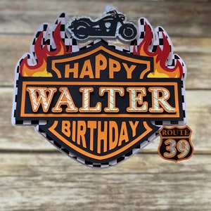 Motorcycle, cake topper, birthday, Harley party, Motorcycle party