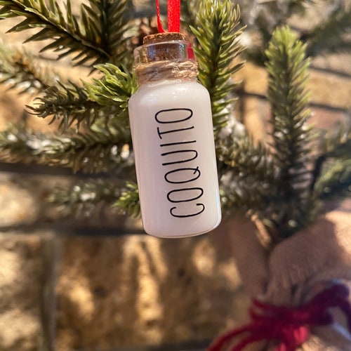 Coquito Christmas Ornament, Puerto Rico Navidad, Mini Tree Ornament, decoration