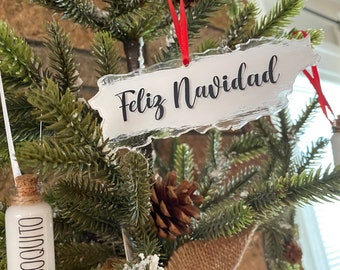 Ornament, Christmas ornament, gift tag, name ornament, feliz navidad, Puerto Rico