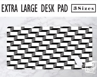 Rectangle Illusion Desk Mat - 3 Sizes - High Quality Digital Print, Mouse Pad, Cute Workspace, Desk Pad, Optical Illusion, Cool Pattern, Mat
