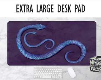 Snakes On Water Desk Mat, 36"x18" - Mouse Pad, Cool Workspace, Desk Pad, Cool Desk Mat, Makeup Mat, Gamer Desk, Office Space, Illustration