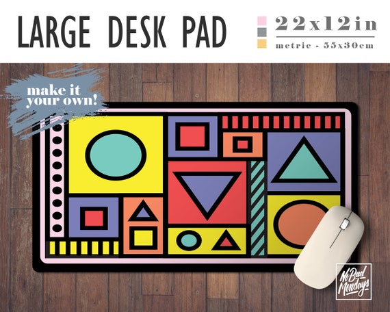 Memphis Design Desk Mat, Geometric Mousepad, Home Office Decor