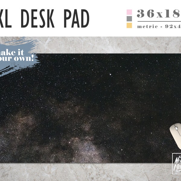 Deep Space Black Desk Pad, Extra Large Mouse Mat (36x18in)