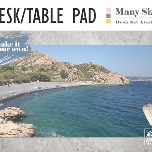 Mavra Volia Strand, Griechenland Schreibtischmatte, Erweiterte Mauspad, Schreibtisch Set, Home Office, Büro Dekor, Trendy Workspace, Traveler, Adventurer, Office