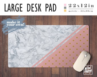 Pattern on Marble Print Desk Mat, Extended Mouse Pad, Desk Accessory, Home Office, Office Decor, Girly Desk, Marble Office, Trendy Workspace
