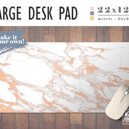 Desk Mat Rose Gold Glitter Desk Mat Glitter Desk Mat Pink Etsy