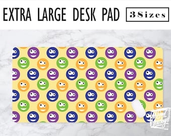 Funny Faces Print Desk Mat, Office Decor, Home Office, Work Essentials, Student Desk, Gaming Desk, Mousepad, Workspace Decor, Office Supply