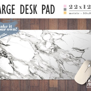 Tapete de mesa com estampa de mármore branco – Impressão por sublimação resistente ao desbotamento