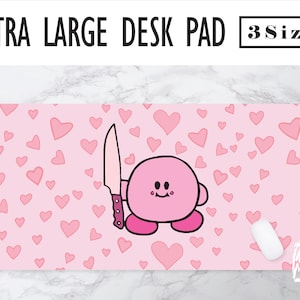 Dangerous Kirby Meme Desk Mat, Office Decor, Home Office, Work Essentials, Student Desk, Gaming Desk, Mousepad, Workspace Decor, Kirby Art