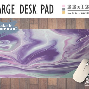 Purple Marble Pattern Desk Mat, Office Desk Accessory, Home Office, Office Decor, Gamer Desk, Office Supplies, Student Desk, Work Essentials