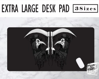 Plague Doctor Desk Mat - 3 Sizes - High Quality Digital Print, Mouse Pad, Cool Workspace, Desk Pad, Cool Desk Mat, Plague Doctor, Tattoo Art