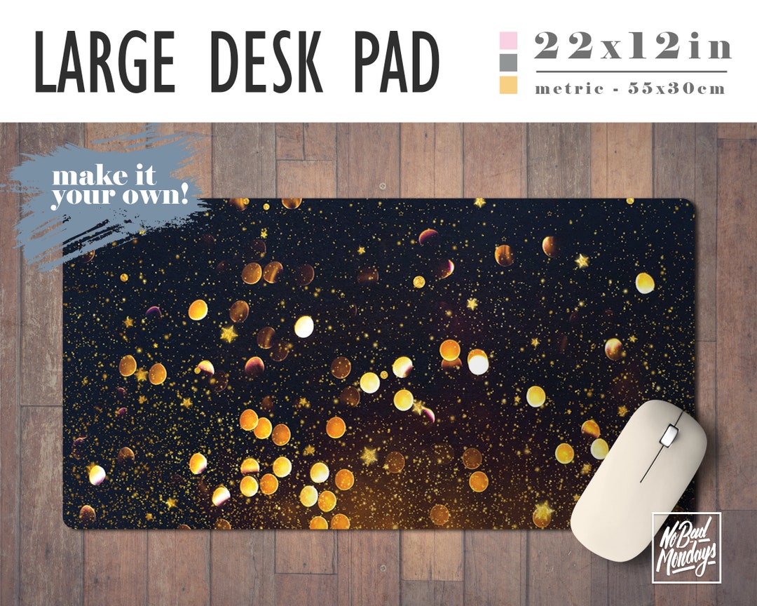 Gold Glitter Desk Mat, Desk Accessory, Home Office, Office Decor