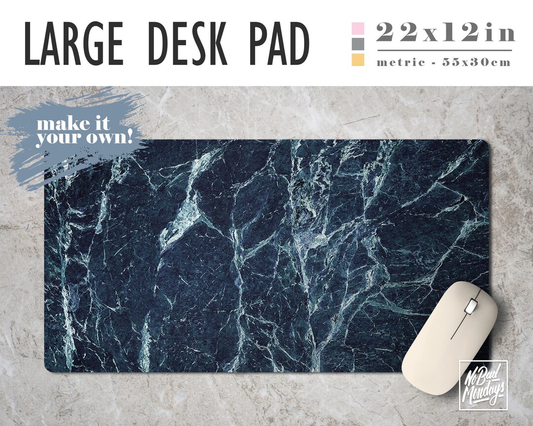 Blue Marble Print Desk Mat, Extended Mousepad, Home Office Decor - Etsy