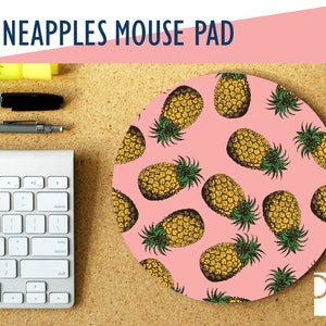 Pineapple Print Mousepad, Home & Office, Home Office, Office Decor, Trendy Workspace, Work Essentials, Gamer Desk, Girly Desk, Boho Chic