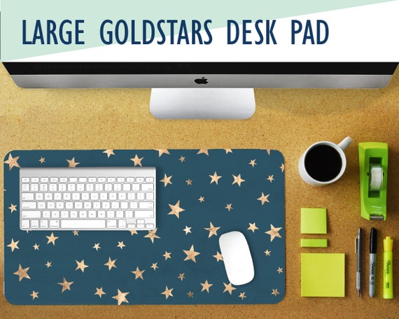 Gold Stars Print Desk Mat 2 Sizes Extra Large Mouse Pad Desk Mat 2 Sizes Extra Large Mouse Pad