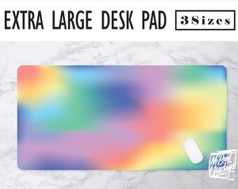 Rainbow Gradient Desk Mat, Office Decor, Home Office, Work Essentials, Student Desk, Gaming Desk, Mousepad, Workspace Decor, Desk Accessory