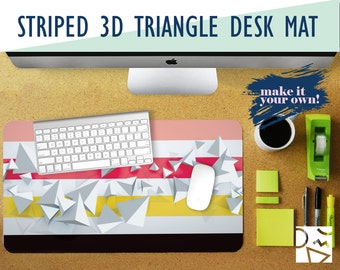 Striped 3D Triangle Desk Mat, Desk Accessory, Office Decor, Home Office, Work Essentials, Student Desk, Gaming Desk, Mousepad, Workspace